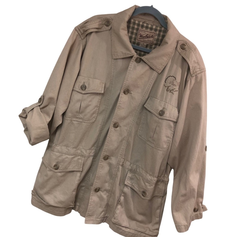 VTG Woolrich Safari Jacket Poplin Bush Utility Field Gorpcore 80s 90s Mens XL